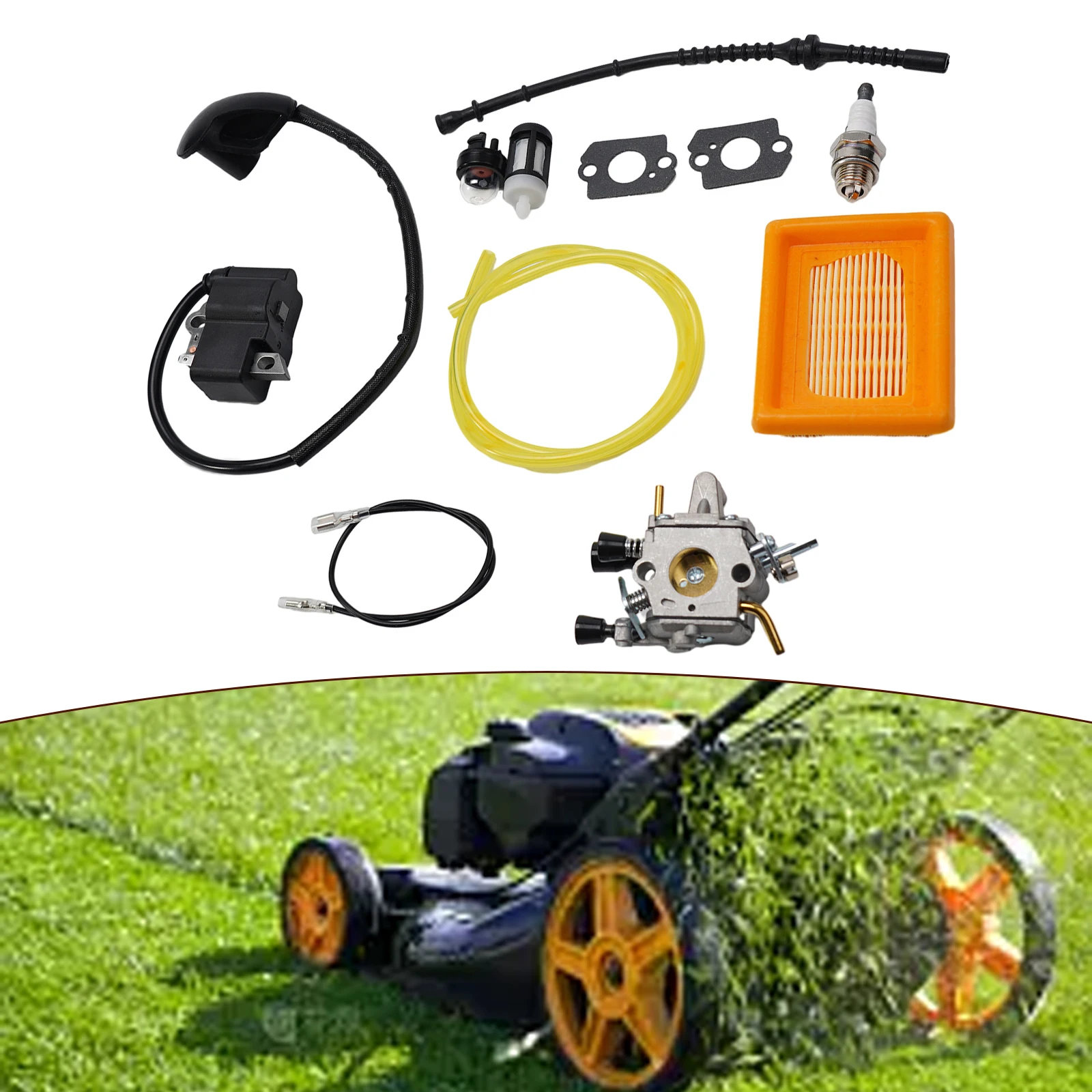 Carburetor + Gasket + Ignition Coil Kits For Stihl FS120 F 00 F 50 F 50R FS300 FS350 Trimmer Brushcutter Replacement
Carburetor + Gasket + Ignition Coil Kits For Stihl FS120 F 00 F 50 F 50R FS300 FS350 Trimmer Brushcutter Replacement