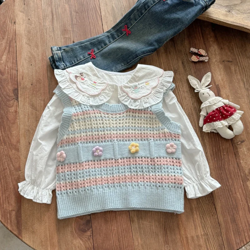 Girls' Shirt and Vest Set Spring and Autumn New Style Little Girl Baby Two-Piece Set Children's Autumn Fashion
Girls' Shirt and Vest Set Spring and Autumn New Style Little Girl Baby Two-Piece Set Children's Autumn Fashion