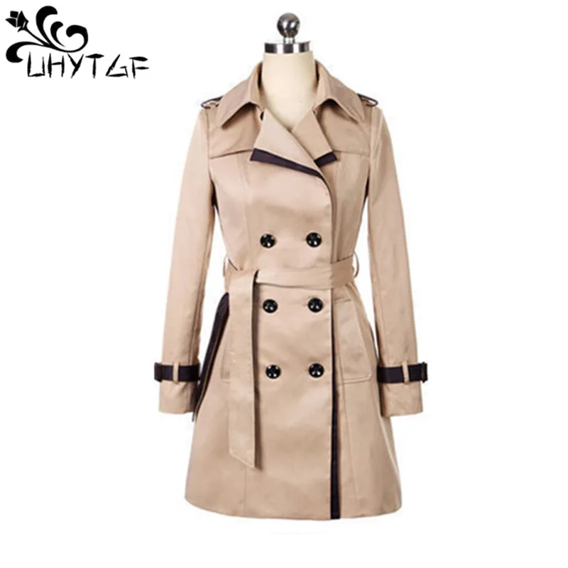 UHYTGF Spring Autumn Trench Coat Woman Double-Breasted Slim Female Outerwear Fashion Stitching Casual Windbreaker Ladies 2XL 269
UHYTGF Spring Autumn Trench Coat Woman Double-Breasted Slim Female Outerwear Fashion Stitching Casual Windbreaker Ladies 2XL 269