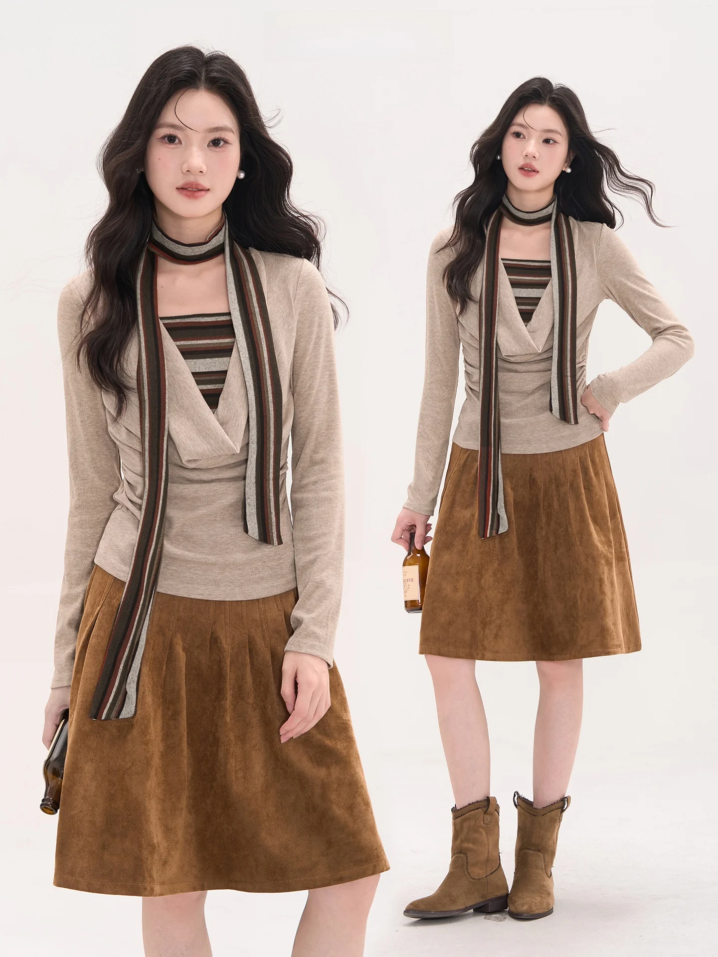 Осенний приталенный полосатый топ из смесового хлопка для женщин, повседневный, с длинными рукавами, в стиле пэчворк, для девочек
Осенний приталенный полосатый топ из смесового хлопка для женщин, повседневный, с длинными рукавами, в стиле пэчворк, для девочек