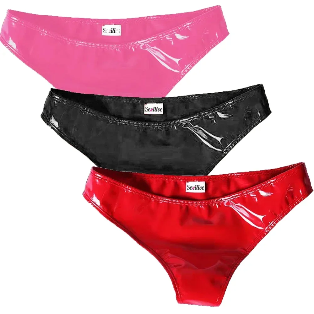 Women's Solid Color Panties Faux Leather Briefs Sexy Underwear Erotic Glossy/matte Lingeries Nightclub Wear Costumes Underpants
Women's Solid Color Panties Faux Leather Briefs Sexy Underwear Erotic Glossy/matte Lingeries Nightclub Wear Costumes Underpants