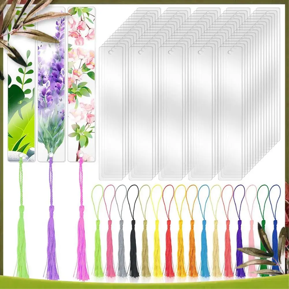 New-100 PCS Acrylic Blanks Bookmarks With 100 Pcs Colorful Bookmark Tassels, For DIY Craft Projects & Gift Tags
New-100 PCS Acrylic Blanks Bookmarks With 100 Pcs Colorful Bookmark Tassels, For DIY Craft Projects & Gift Tags