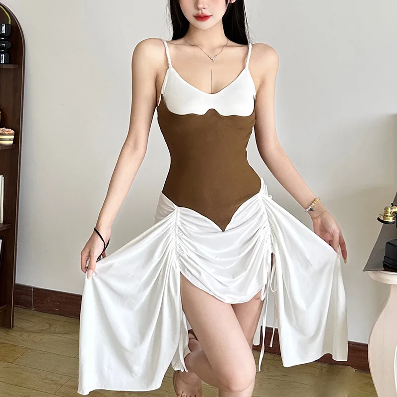 Sexy Backless Chic Patchwork Mini Sling Dresses Summer Women's Dress New Skinny Drawn Sleeveless Strapless Dress Woman Clothing
Sexy Backless Chic Patchwork Mini Sling Dresses Summer Women's Dress New Skinny Drawn Sleeveless Strapless Dress Woman Clothing