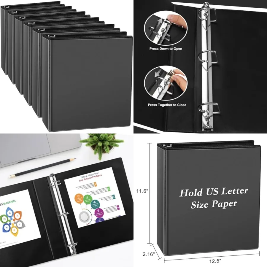 1.5-inch D Ring Binders, 3 Ring Binder Fit US Letter Size Paper, 1-1/ Slant D Ring View Binder with 2 Pocekts
1.5-inch D Ring Binders, 3 Ring Binder Fit US Letter Size Paper, 1-1/ Slant D Ring View Binder with 2 Pocekts