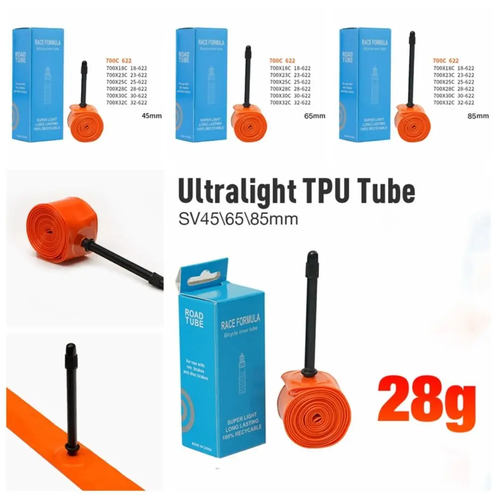 TPU Ultra Light Inner Tube 700C French Valve TPU Inner Tube Orange Ultralight Bicycle Inner Tube Mountain Bike 
TPU Ultra Light Inner Tube 700C French Valve TPU Inner Tube Orange Ultralight Bicycle Inner Tube Mountain Bike