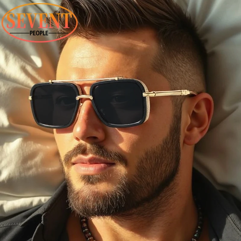 Steampunk Square Sunglasses Men 2025 Luxury Brand Vintage Metal Frame Punk Sun Glasses Trendy Double Beam Shades For Male UV400
Steampunk Square Sunglasses Men 2025 Luxury Brand Vintage Metal Frame Punk Sun Glasses Trendy Double Beam Shades For Male UV400