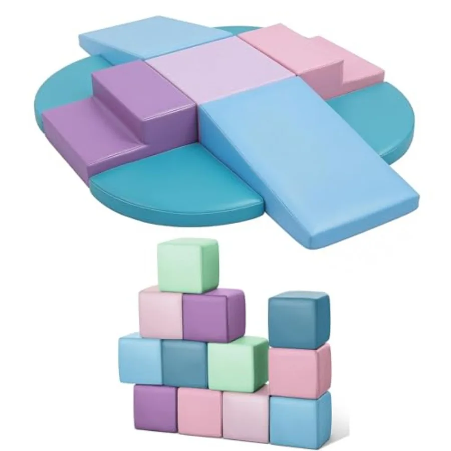 21-Piece Soft PU Leather Foam Blocks - Play Gym Equipment Indoor for Development in Macaroon Color
21-Piece Soft PU Leather Foam Blocks - Play Gym Equipment Indoor for Development in Macaroon Color