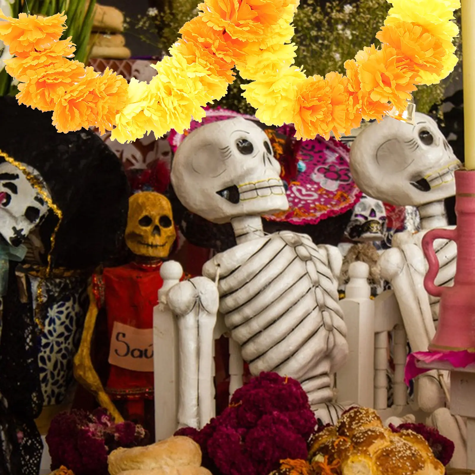 Marigold Garland for Door Wall Tree Bedroom Kitchen Yard Decor Diwali Housewarming Wedding Ceremony Outdoor Indoor Festive Event
Marigold Garland for Door Wall Tree Bedroom Kitchen Yard Decor Diwali Housewarming Wedding Ceremony Outdoor Indoor Festive Event