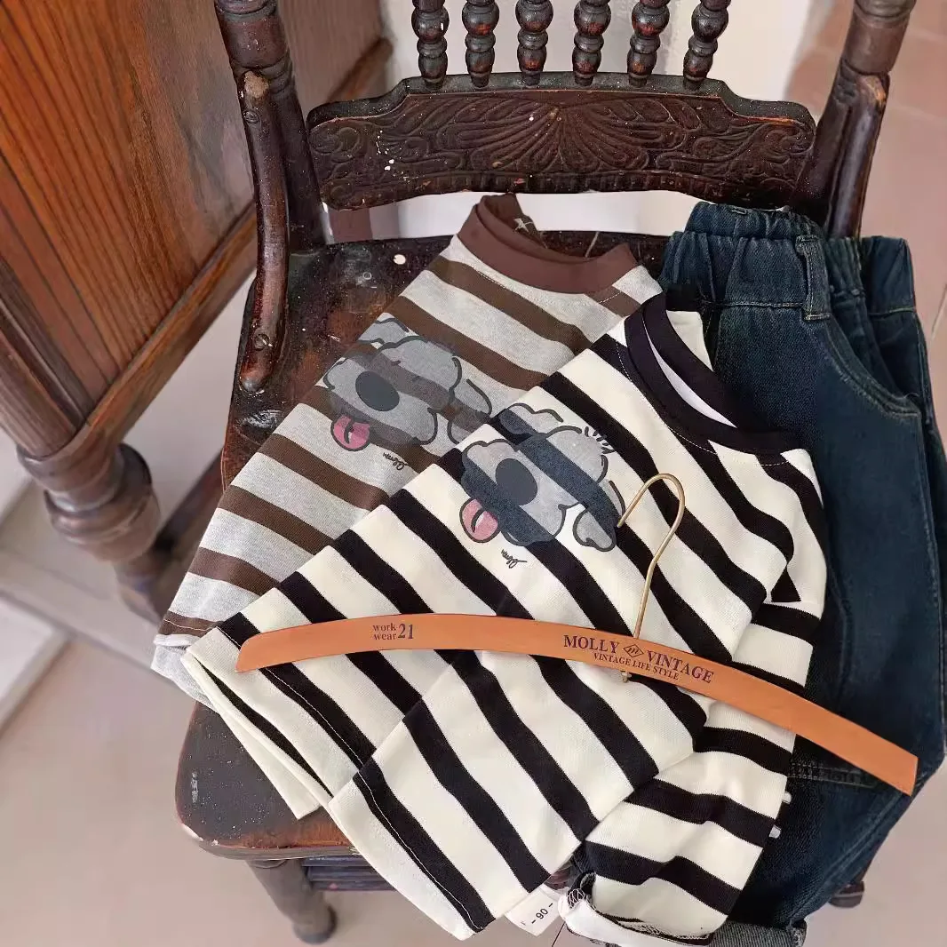 Kids Clothes AutumnT-Shirts All Match Slimp Simple Long-sleeved Striped Boys and Girls T-shirt
Kids Clothes AutumnT-Shirts All Match Slimp Simple Long-sleeved Striped Boys and Girls T-shirt