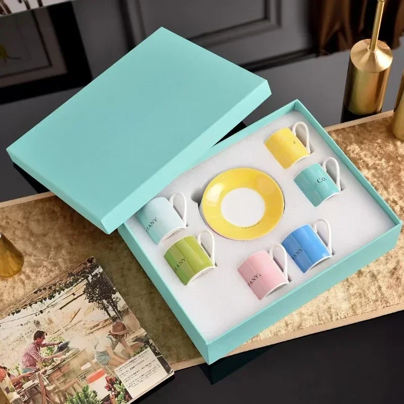 European Sky Blue Series Ceramic 6 Small Tea Cups Creative Espresso Cups Household Cups 6 Cup 6 Plates Set High-end Tableware
European Sky Blue Series Ceramic 6 Small Tea Cups Creative Espresso Cups Household Cups 6 Cup 6 Plates Set High-end Tableware