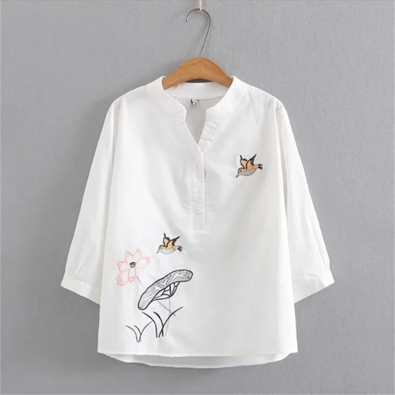 Large Size Shirt Women Blouse Loose Belly Covering Top Summer Woman Clothing Blous Embroidered Cotton Linen Cardigan Blouses
Large Size Shirt Women Blouse Loose Belly Covering Top Summer Woman Clothing Blous Embroidered Cotton Linen Cardigan Blouses