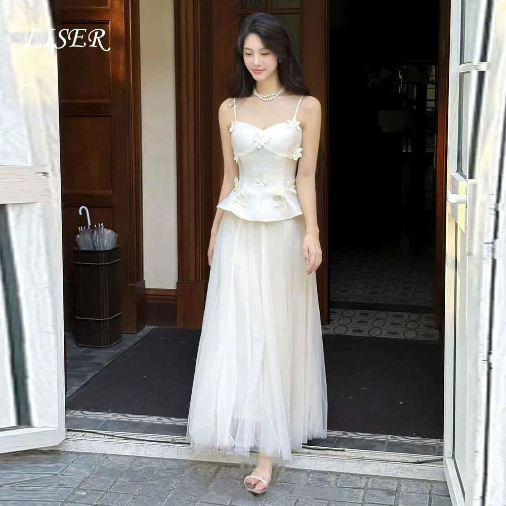 Liser Appliques A-Line Sweet Korea Wedding Dress Modern Silk Satin Tulle Elegant Bridal Gowns Photo Shoot 저녁 드레스 Customized
Liser Appliques A-Line Sweet Korea Wedding Dress Modern Silk Satin Tulle Elegant Bridal Gowns Photo Shoot 저녁 드레스 Customized