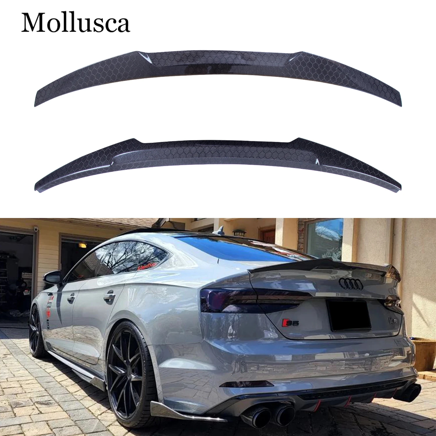 For AUDI A5 S5 RS5 B9 4Door Sportback M4 Style Honeycomb Carbon fiber Rear Spoiler Trunk Wing 2016-2025
For AUDI A5 S5 RS5 B9 4Door Sportback M4 Style Honeycomb Carbon fiber Rear Spoiler Trunk Wing 2016-2025