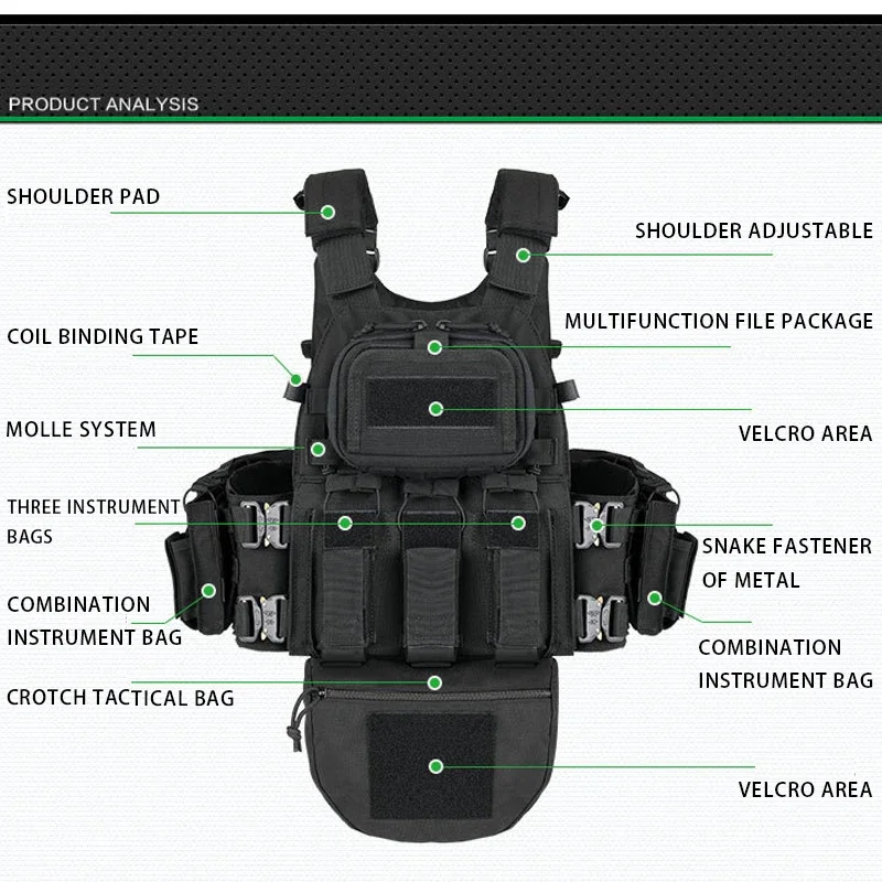 YAKEDA Multifunctional Full Protection Tactical Vest MOLLE Metal Snake Buckle Quick Release Outdoor Camouflage Tactical Vests
YAKEDA Multifunctional Full Protection Tactical Vest MOLLE Metal Snake Buckle Quick Release Outdoor Camouflage Tactical Vests