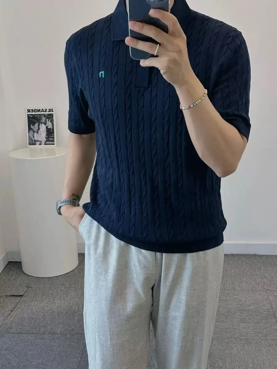 Retro Twisted Knit Shirt Short Sleeve Commute Casual Top for Men And Women Spring Summer Cotton Blend Moisture Wicking
Retro Twisted Knit Shirt Short Sleeve Commute Casual Top for Men And Women Spring Summer Cotton Blend Moisture Wicking