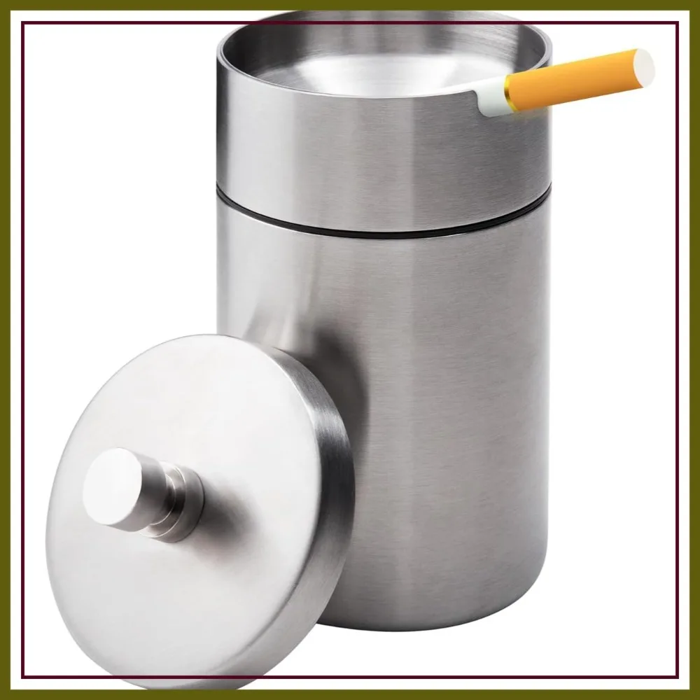 Stainless Steel Auto Ashtray with Lid, Smell Proof Portable Smokeless Detachable Windproof Ashtray for Car Cup Holder Silver
Stainless Steel Auto Ashtray with Lid, Smell Proof Portable Smokeless Detachable Windproof Ashtray for Car Cup Holder Silver