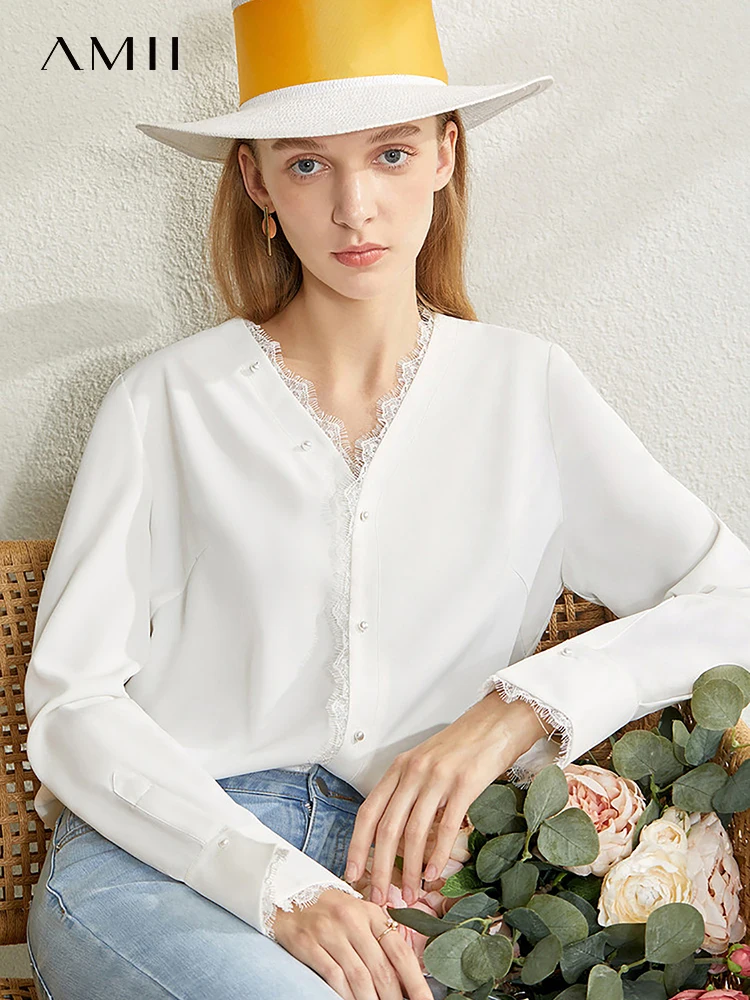 Amii minimalist 2022 autumn shirt women V-neck quality shirts lace patch work long sleeve top Office Lady chiffon shirt 12230274
Amii minimalist 2022 autumn shirt women V-neck quality shirts lace patch work long sleeve top Office Lady chiffon shirt 12230274