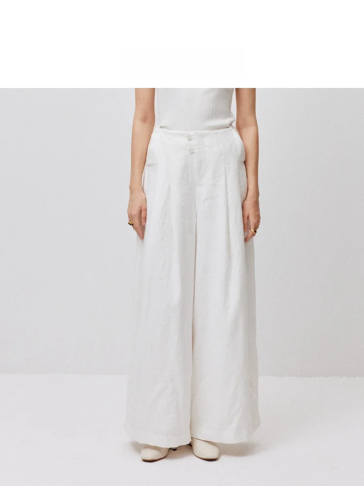 LIHAN Linen Wide Leg Pants Commute Comfortable Loose Fit Casual White Slimming Women's Spring Summer Faion Pants
LIHAN Linen Wide Leg Pants Commute Comfortable Loose Fit Casual White Slimming Women's Spring Summer Faion Pants