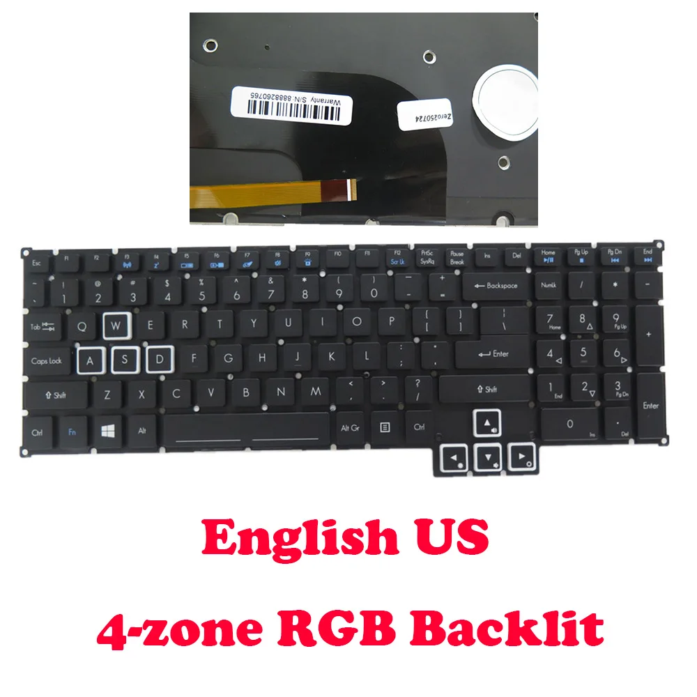 Laptop 4-zone RGB Backlit Keyboard For ACER Predator Helios 500 PH517-51 PH517-51-72NU English US Black New 
Laptop 4-zone RGB Backlit Keyboard For ACER Predator Helios 500 PH517-51 PH517-51-72NU English US Black New
