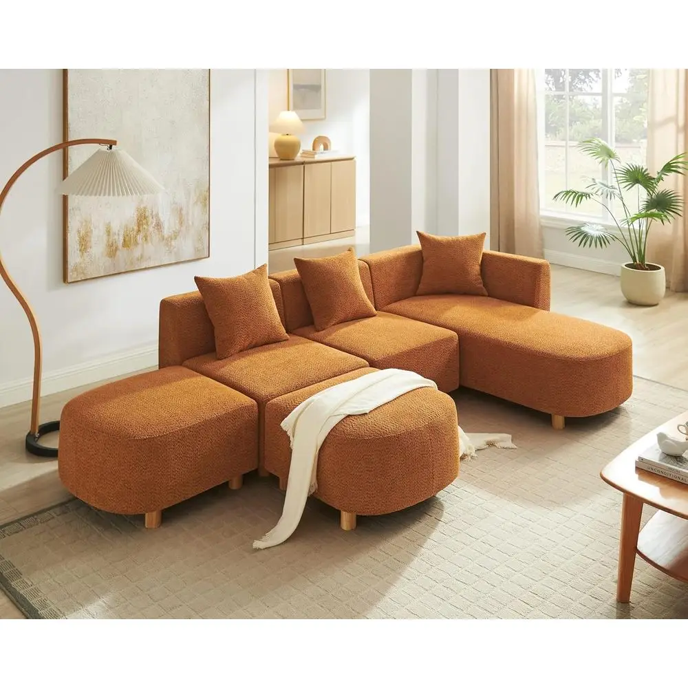 3-Pillow Sectional Sofa, 5-Seat Convertible Cloud Couch with Ottoman for Living Room, Office (Curry)
3-Pillow Sectional Sofa, 5-Seat Convertible Cloud Couch with Ottoman for Living Room, Office (Curry)