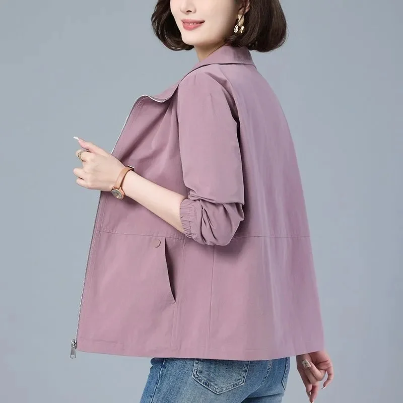Mom's Spring Autumn Trench Coat Ladies 2025New Middle-Aged Elderly Women's Windbreaker Jacket Short Thin Outwear Casual Overcoat
Mom's Spring Autumn Trench Coat Ladies 2025New Middle-Aged Elderly Women's Windbreaker Jacket Short Thin Outwear Casual Overcoat