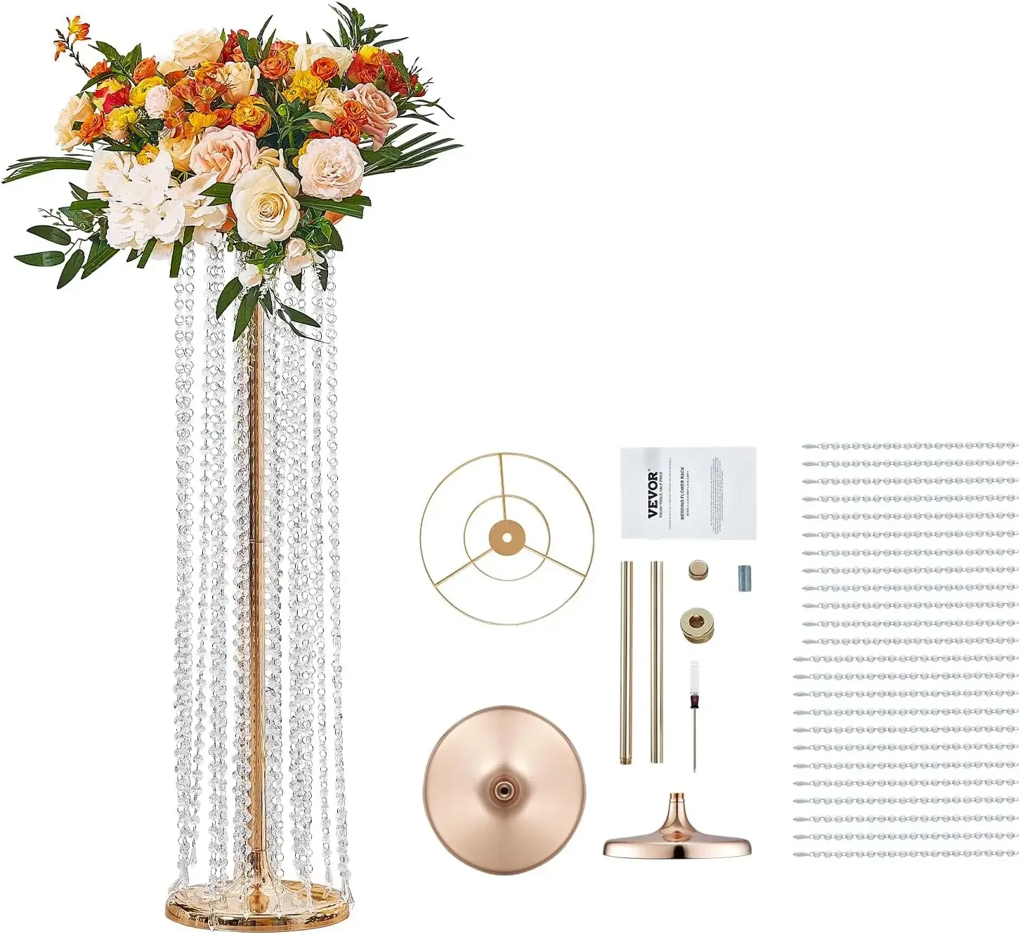 10PCS 35.43inch /90cm Tall Crystal Wedding Flowers Stand, Luxurious Centerpieces Flower Vases Crystal Gold Vase Metal
10PCS 35.43inch /90cm Tall Crystal Wedding Flowers Stand, Luxurious Centerpieces Flower Vases Crystal Gold Vase Metal