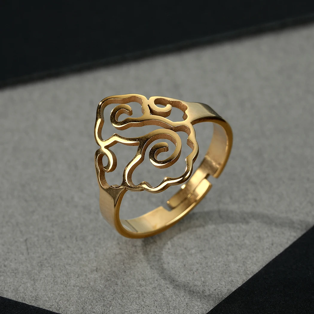 Stainless Steel Cloud Ring, Vintage Chinese Style Women's Gold/Silver Color Ring, Adjustable Ring, Open Ring, Mother's Day Gifts
Stainless Steel Cloud Ring, Vintage Chinese Style Women's Gold/Silver Color Ring, Adjustable Ring, Open Ring, Mother's Day Gifts