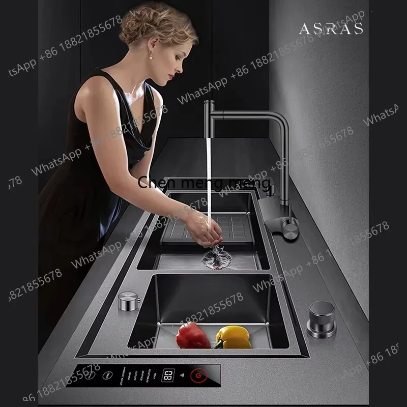 Большая умная кухонная мойка с функцией очистки, ручной работы, для островных кухонных комплексов
Большая умная кухонная мойка с функцией очистки, ручной работы, для островных кухонных комплексов