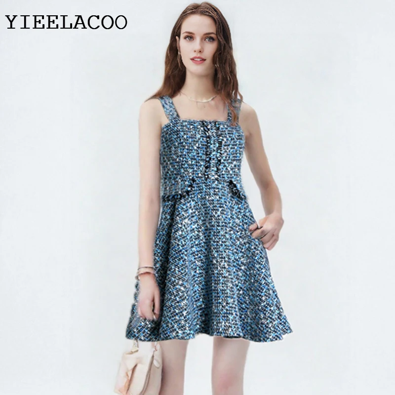Blue tweed dress plaid Sping / autumn women's bottom dress small fragrance wind one-piece dress
Blue tweed dress plaid Sping / autumn women's bottom dress small fragrance wind one-piece dress