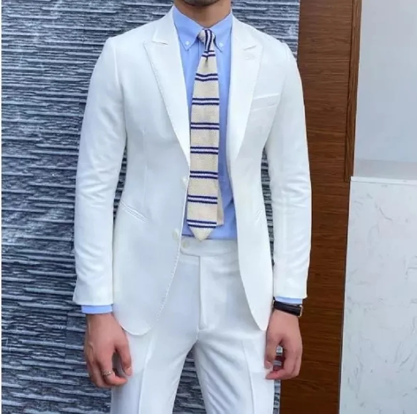 White Suits For Men Black White Blue Business Casual 2 Button Suit Costume Homme Luxe Slim Fit 2 Pieces Suits (jacket+pants)
White Suits For Men Black White Blue Business Casual 2 Button Suit Costume Homme Luxe Slim Fit 2 Pieces Suits (jacket+pants)