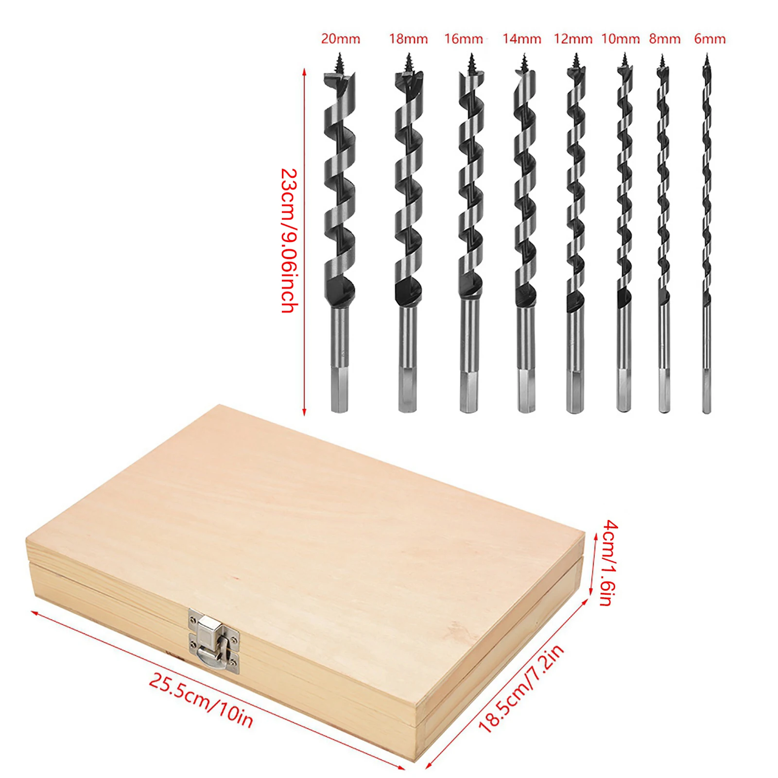 Hex Shank Drill Drill Bits 8PCS/set Drill Bits Set Carbon Steel Auger Bit Set Wooden Case Machined
Hex Shank Drill Drill Bits 8PCS/set Drill Bits Set Carbon Steel Auger Bit Set Wooden Case Machined