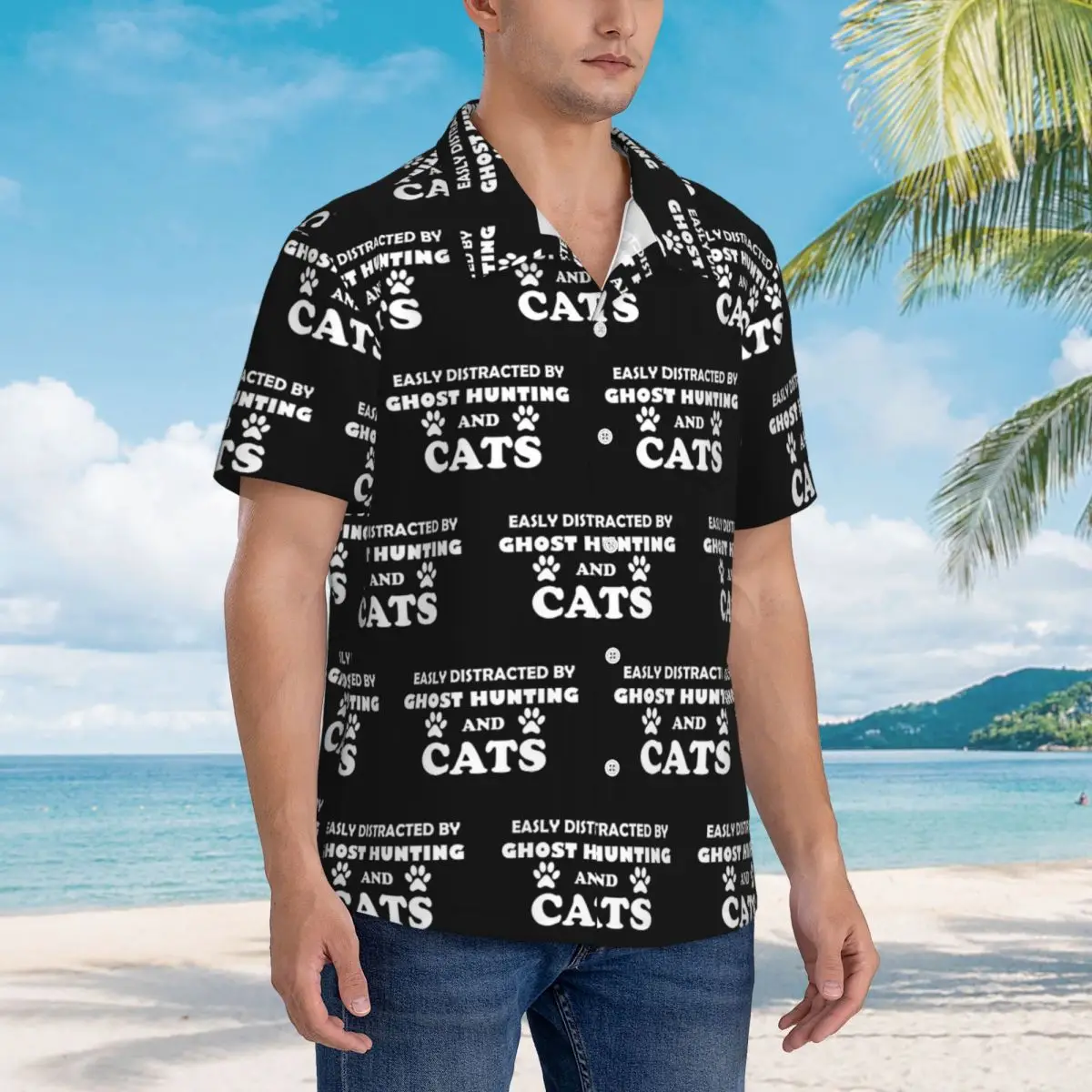 Easily Distracted By Ghost Hunting And Cats Hawaiian Shirts Casual Men Short Sleeve Shirt for Summer Beach Men's Button Tops
Easily Distracted By Ghost Hunting And Cats Hawaiian Shirts Casual Men Short Sleeve Shirt for Summer Beach Men's Button Tops