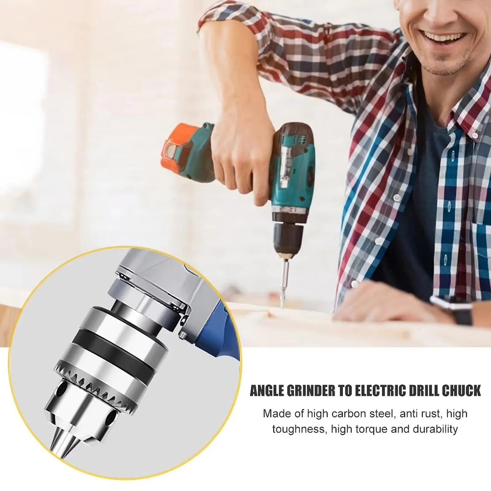 Angle Grinder to Electric Drill Chuck M10x1.5 High Carbon Steel Premium Durability Angle Grinder Adapter Professional with Key
Angle Grinder to Electric Drill Chuck M10x1.5 High Carbon Steel Premium Durability Angle Grinder Adapter Professional with Key