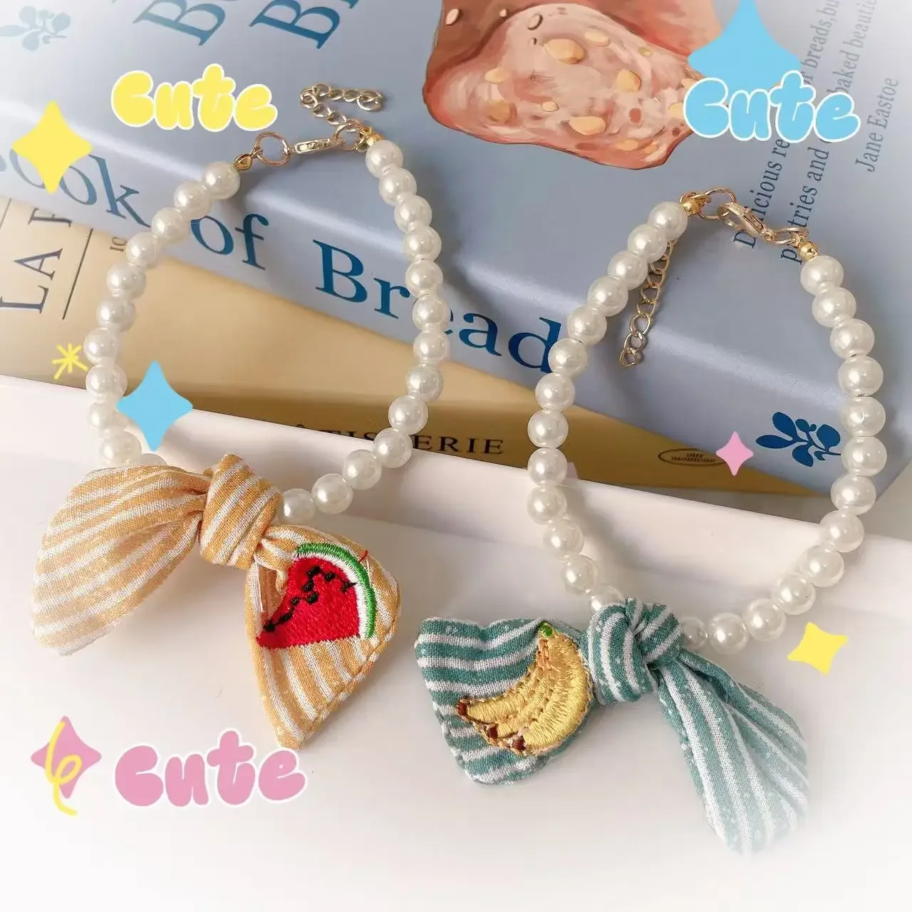 Pet Cartoon Embroidery Fabric Bow Necklace Cat Dog Temperament Cute Imitation Pearl Chain
Pet Cartoon Embroidery Fabric Bow Necklace Cat Dog Temperament Cute Imitation Pearl Chain