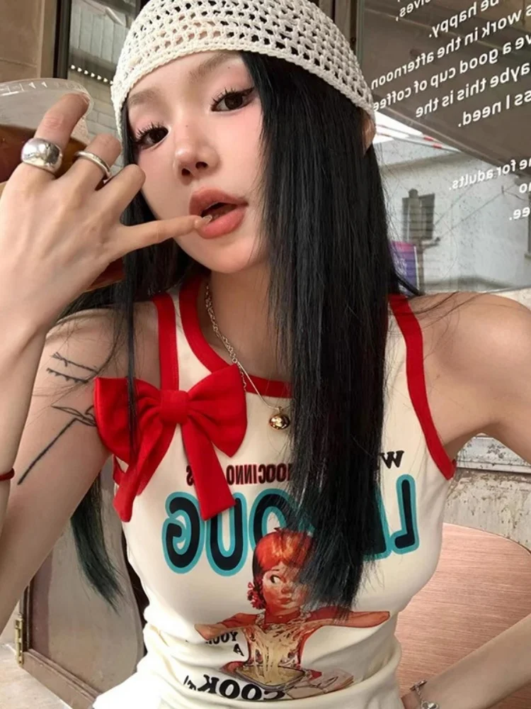 Cute Printing Tank Top Women Clothing Contrast Binding Y2k Accessories Sleeveless Ropa De Mujer Slim Fit Camison Verano Vest
Cute Printing Tank Top Women Clothing Contrast Binding Y2k Accessories Sleeveless Ropa De Mujer Slim Fit Camison Verano Vest