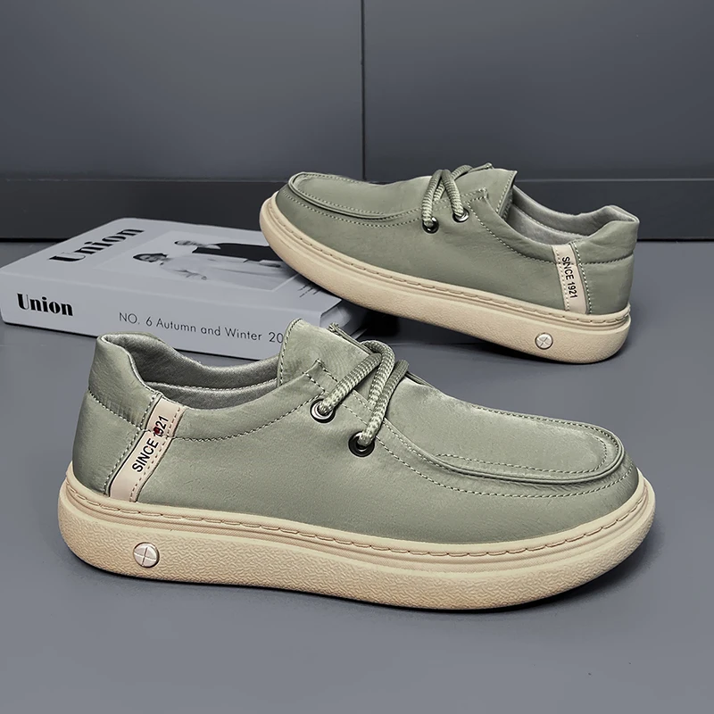Minimalist Men's Fashion Sneakers - Green Thick Low Shoes, Classic Lace Up Design Suitable for Daily Wear and Casual Wear Flat 
Minimalist Men's Fashion Sneakers - Green Thick Low Shoes, Classic Lace Up Design Suitable for Daily Wear and Casual Wear Flat