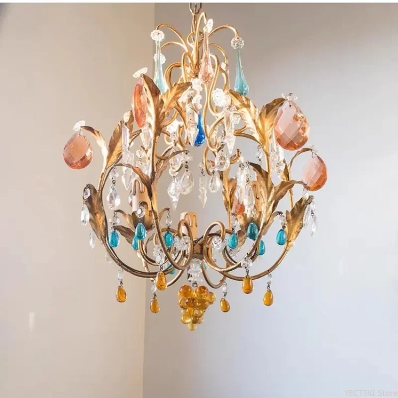 GHEUVNJ French retro restaurant pendant light, neoclassical living room candle light, American countryside bedroom crystal lamp
GHEUVNJ French retro restaurant pendant light, neoclassical living room candle light, American countryside bedroom crystal lamp