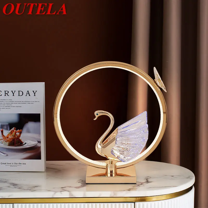 OUTELA Modern Golden LED Swan Table Lamp Creative Design Desk Light Decor For Home Living Room
OUTELA Modern Golden LED Swan Table Lamp Creative Design Desk Light Decor For Home Living Room