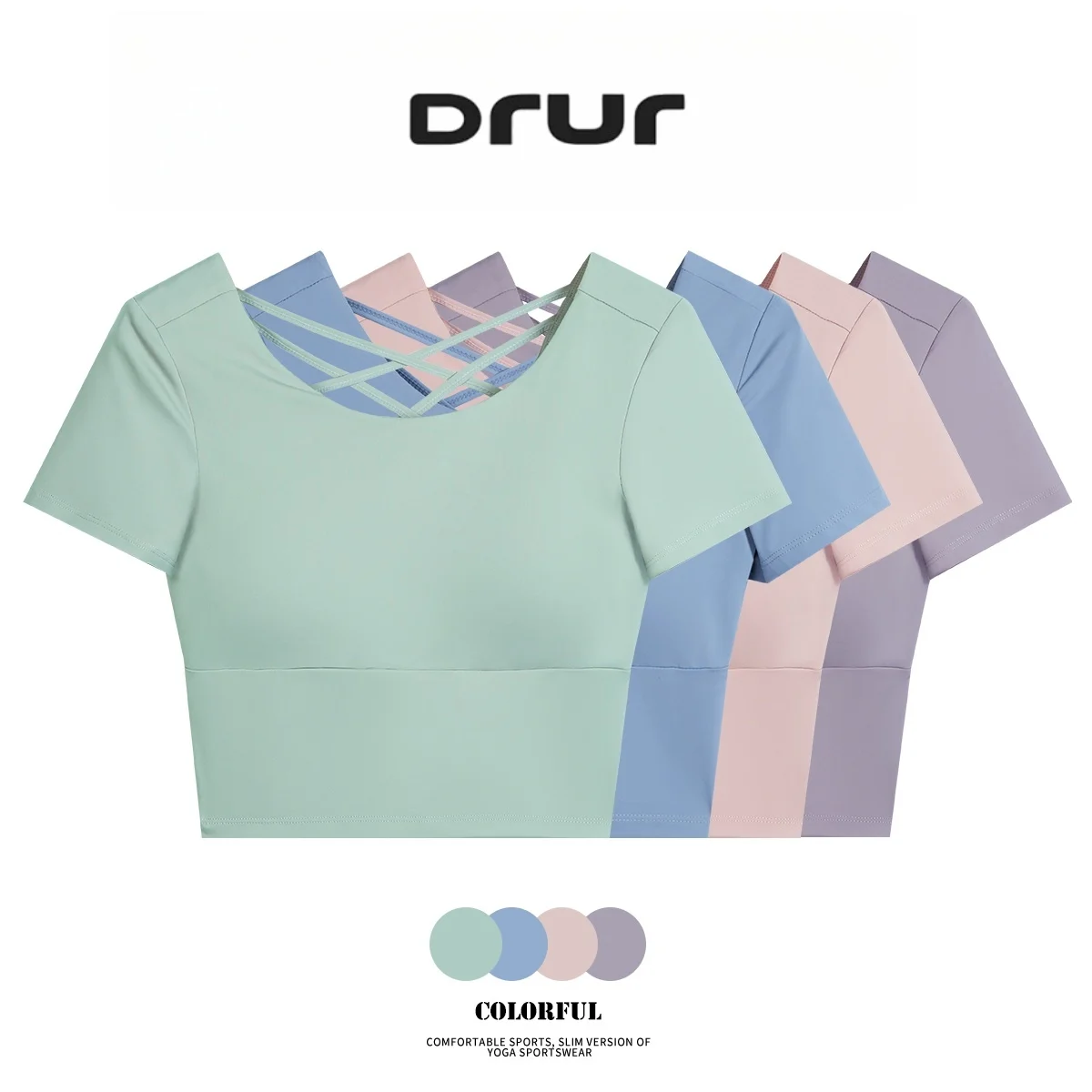 DRUR женская летняя рубашка для йоги Slim Fit с коротким рукавом для тренировок, дышащая быстросохнущая спортивная рубашка с перекрестной спинкой, спортивная одежда для фитнеса
DRUR женская летняя рубашка для йоги Slim Fit с коротким рукавом для тренировок, дышащая быстросохнущая спортивная рубашка с перекрестной спинкой, спортивная одежда для фитнеса