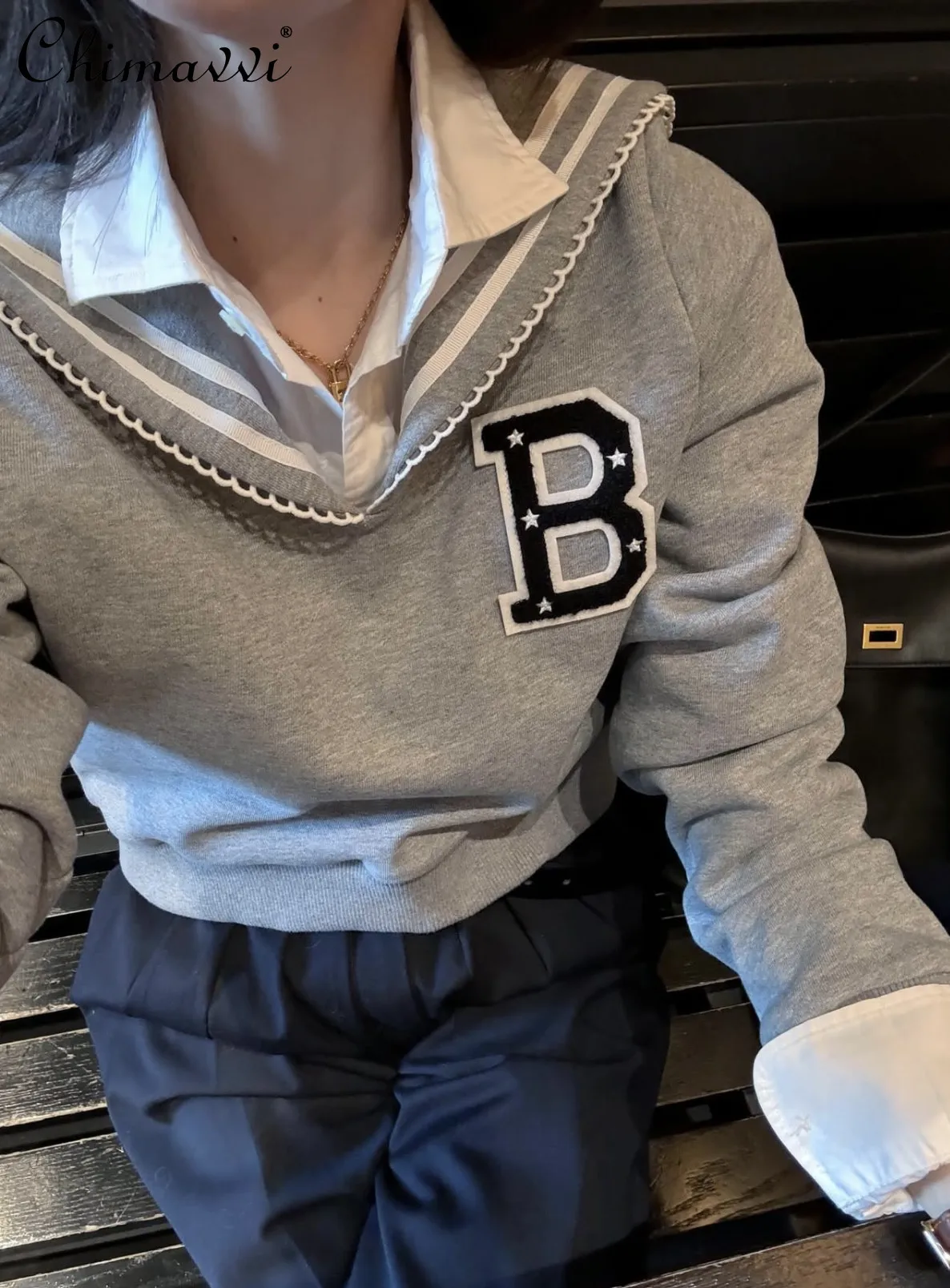 Japanese Style New 2026 Spring Fashion Sailor Collar Embroidered Letter Hoodie Long Sleeve Casual Cropped Pullover Sweatshirt
Japanese Style New 2026 Spring Fashion Sailor Collar Embroidered Letter Hoodie Long Sleeve Casual Cropped Pullover Sweatshirt