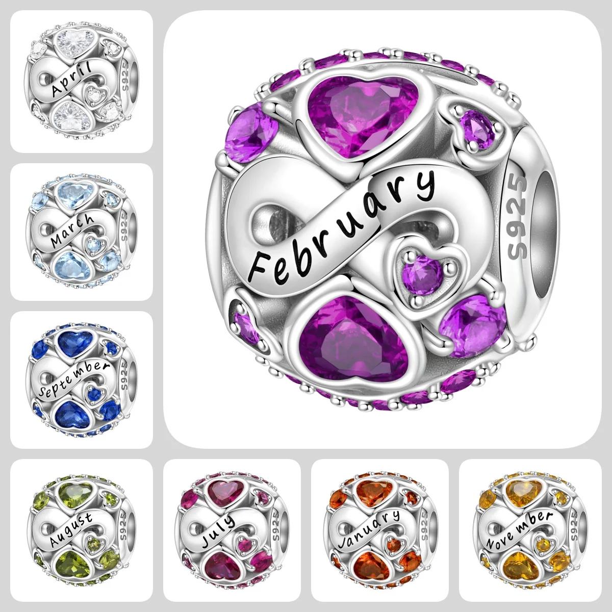 925 Sterling Silver Month Birthstone Heart Zircon Charm Bead Fit Bracelet Necklace Pendant DIY Jewelry Birthday Party Gifts 2026
925 Sterling Silver Month Birthstone Heart Zircon Charm Bead Fit Bracelet Necklace Pendant DIY Jewelry Birthday Party Gifts 2026