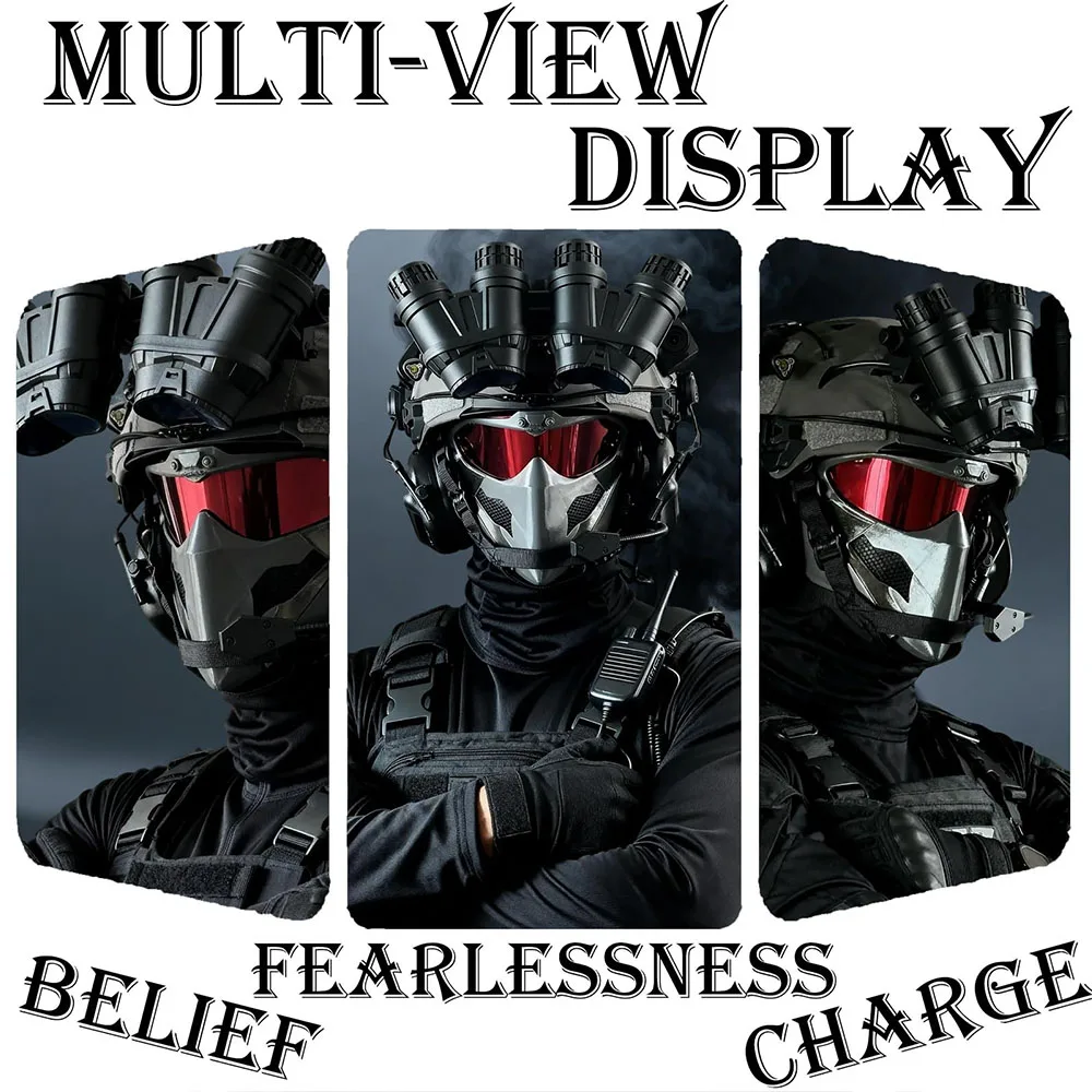 Multifunctional Tactical Airsoft Helmet Set with Cosplay Game Mask Military-Grade Full Face Protection for Outdoor CS Paintball
Multifunctional Tactical Airsoft Helmet Set with Cosplay Game Mask Military-Grade Full Face Protection for Outdoor CS Paintball