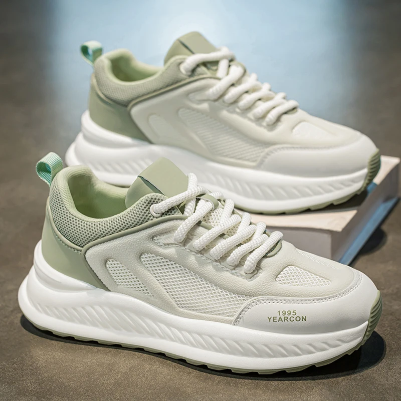 Men's Summer Breathable Mesh Sports Shoes White Casual Thick Bottom Heightening Leisure Dad Trendy round Toe Rubber Outsole
Men's Summer Breathable Mesh Sports Shoes White Casual Thick Bottom Heightening Leisure Dad Trendy round Toe Rubber Outsole