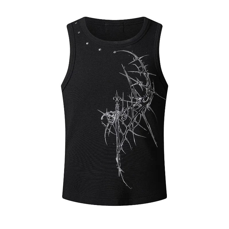 Dark Punk Thorn Cross Rivet Vest Tight Men's and Women's Niche Visual Vest
Dark Punk Thorn Cross Rivet Vest Tight Men's and Women's Niche Visual Vest