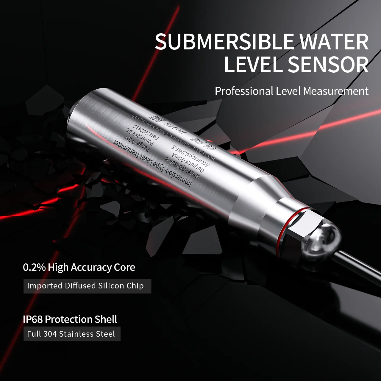 Water Level Transmitter 2m/3m/5m/10m Submersible Level Transmitter 4-20MA/0-10V/RS485 DC24V Liquid Level Sensor
Water Level Transmitter 2m/3m/5m/10m Submersible Level Transmitter 4-20MA/0-10V/RS485 DC24V Liquid Level Sensor