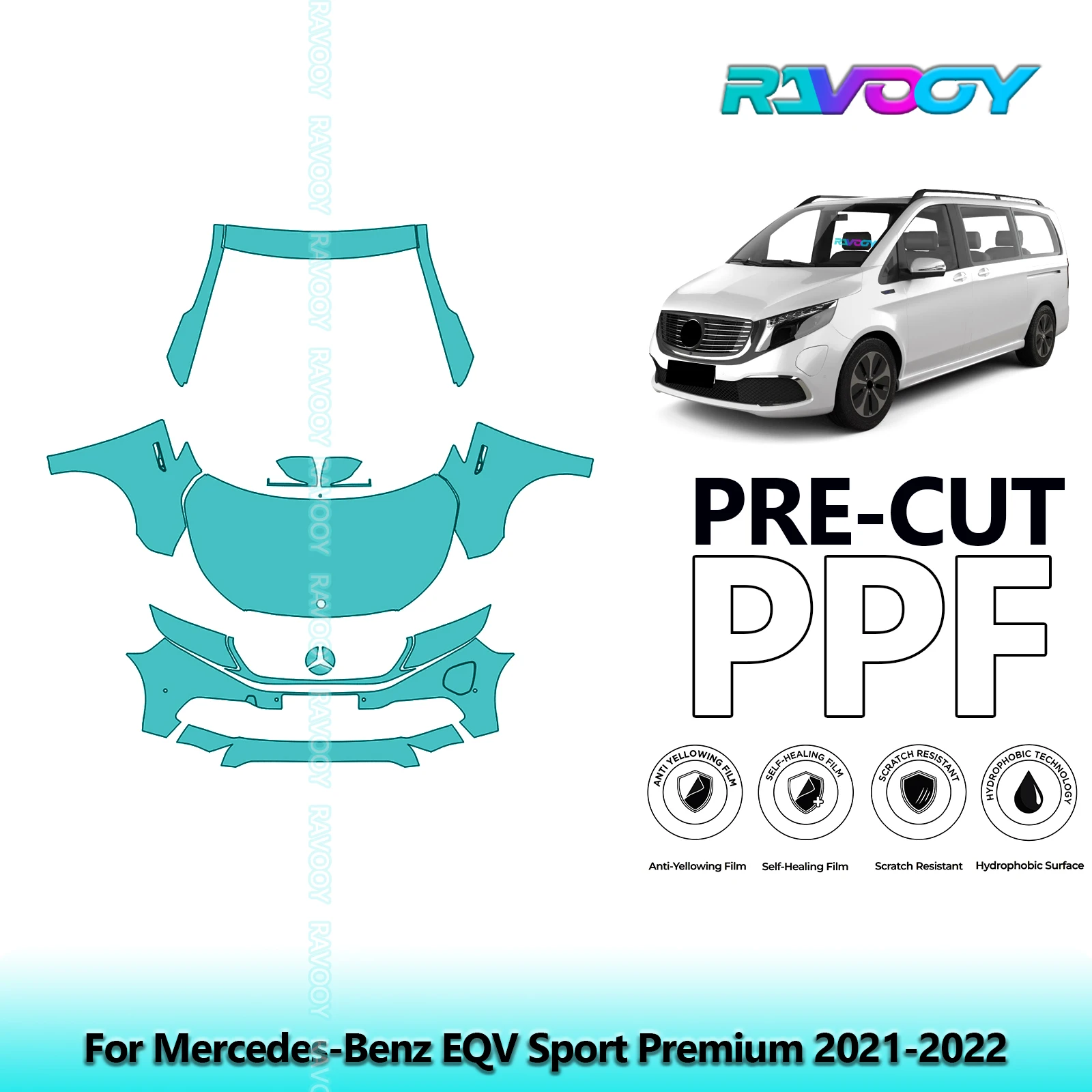 Car Front Kit Clear Bra Precut PPF Paint Protection Film For Mercedes-Benz EQV Sport Premium 2021-2022
Car Front Kit Clear Bra Precut PPF Paint Protection Film For Mercedes-Benz EQV Sport Premium 2021-2022