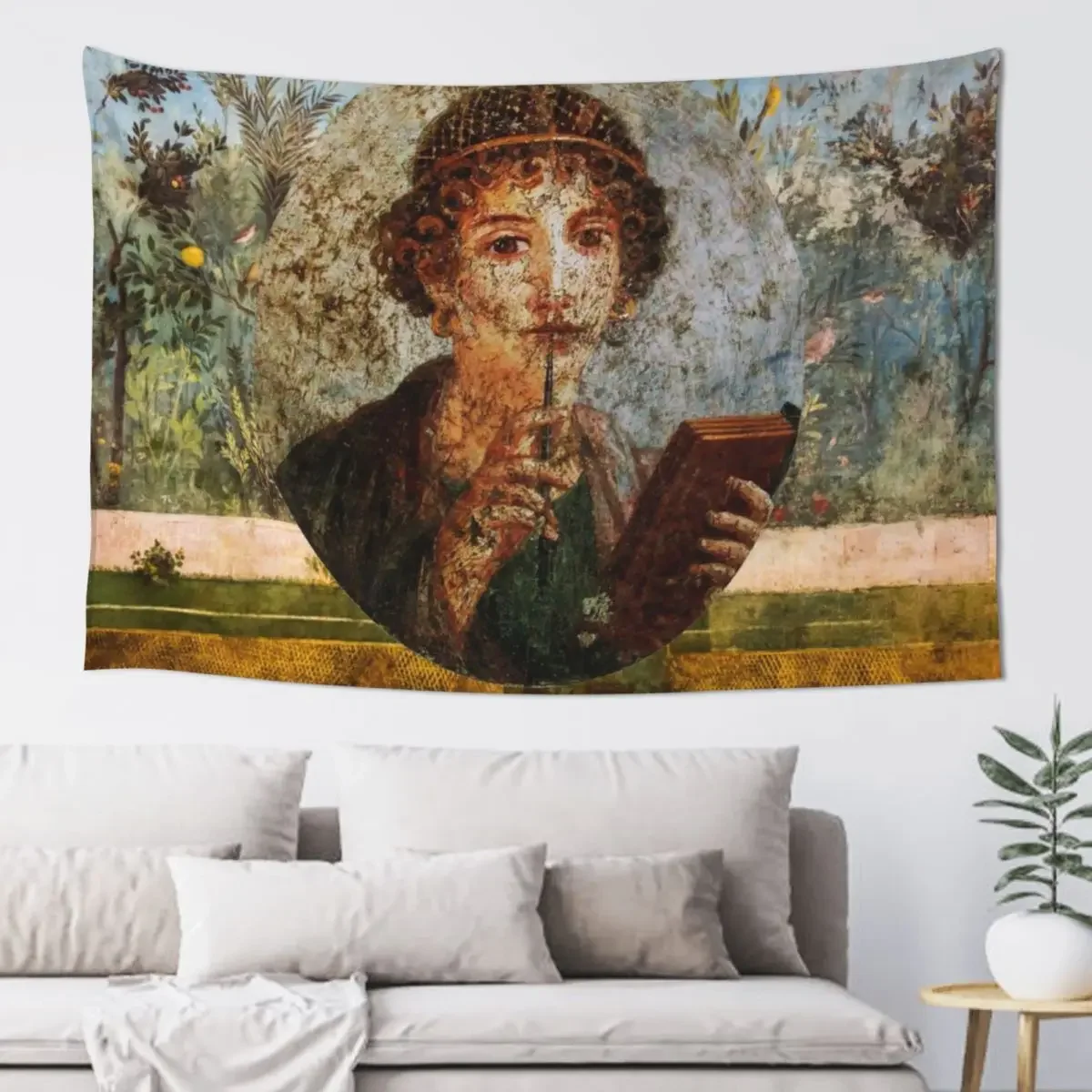 ANTIQUE ROMAN WALL PAINTING POMPEII SAPPHO Flower Garden Flying Birds ,Quince ,Apple Trees Tapestry Funny Tapestry
ANTIQUE ROMAN WALL PAINTING POMPEII SAPPHO Flower Garden Flying Birds ,Quince ,Apple Trees Tapestry Funny Tapestry
