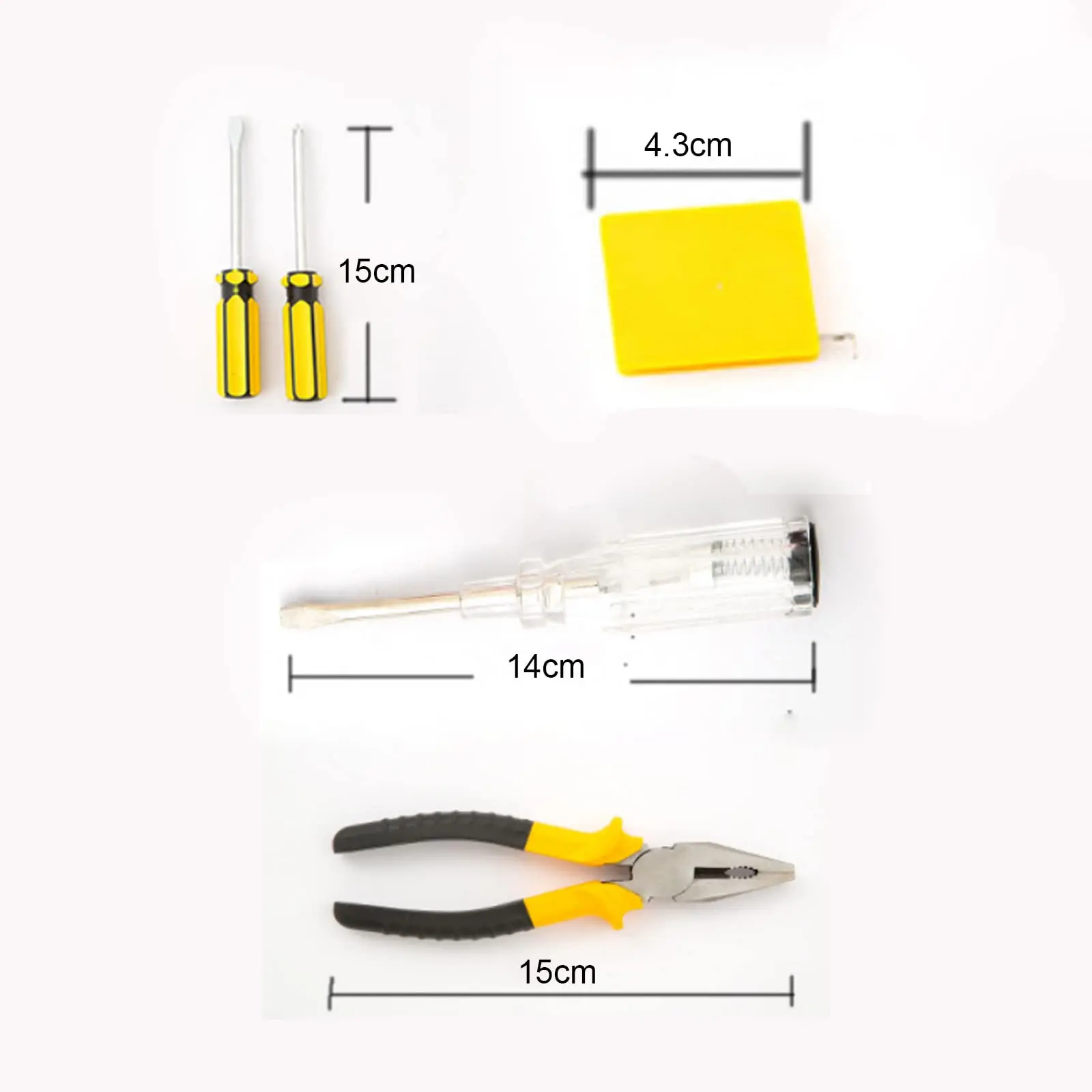12 Piece Core Tool Kit with Pliers Screwdrivers Hex Wrenches Tape Measure and Voltage Tester for Basic Home Improvement
12 Piece Core Tool Kit with Pliers Screwdrivers Hex Wrenches Tape Measure and Voltage Tester for Basic Home Improvement