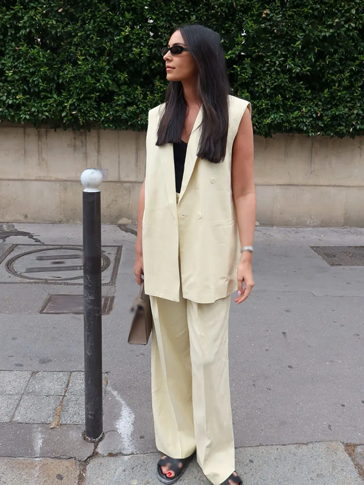 HH Women Fashion Suit Solid Turn-Down Collar Sleeveless Pockets Single-Breasted Vest Top+High Waist Zipper Summer Long Pants
HH Women Fashion Suit Solid Turn-Down Collar Sleeveless Pockets Single-Breasted Vest Top+High Waist Zipper Summer Long Pants