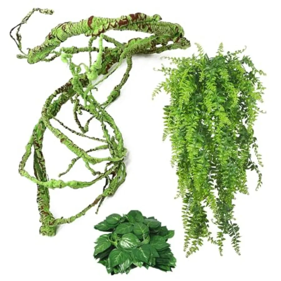 Reptile Vines Plants Flexible Bendable Jungle Climbing Vine Terrarium Plastic Plant Leaves Pet Tank Habitat Decor for Bearded D
Reptile Vines Plants Flexible Bendable Jungle Climbing Vine Terrarium Plastic Plant Leaves Pet Tank Habitat Decor for Bearded D